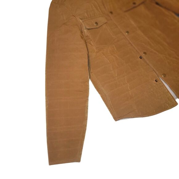 Billy Reid Quilted Snap Front Shirt Jacket Tan NEW Cotton Blend Warm Men's sz M - Picture 5 of 16